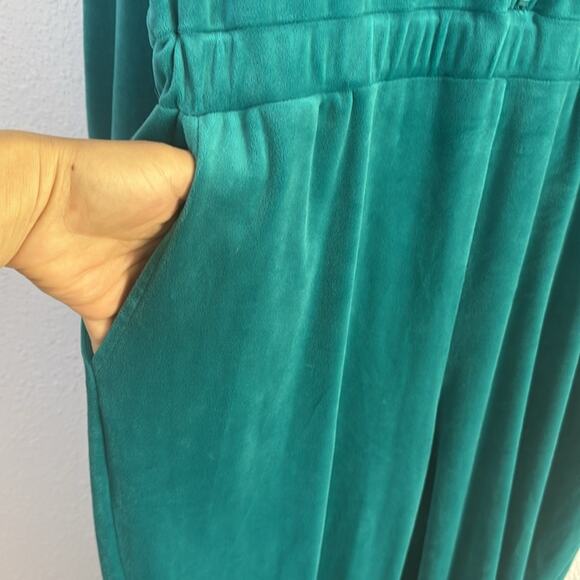 Juicy Couture Women Teal Velour Velvet Jumpsuit with Hoodie Size XL - Picture 9 of 12